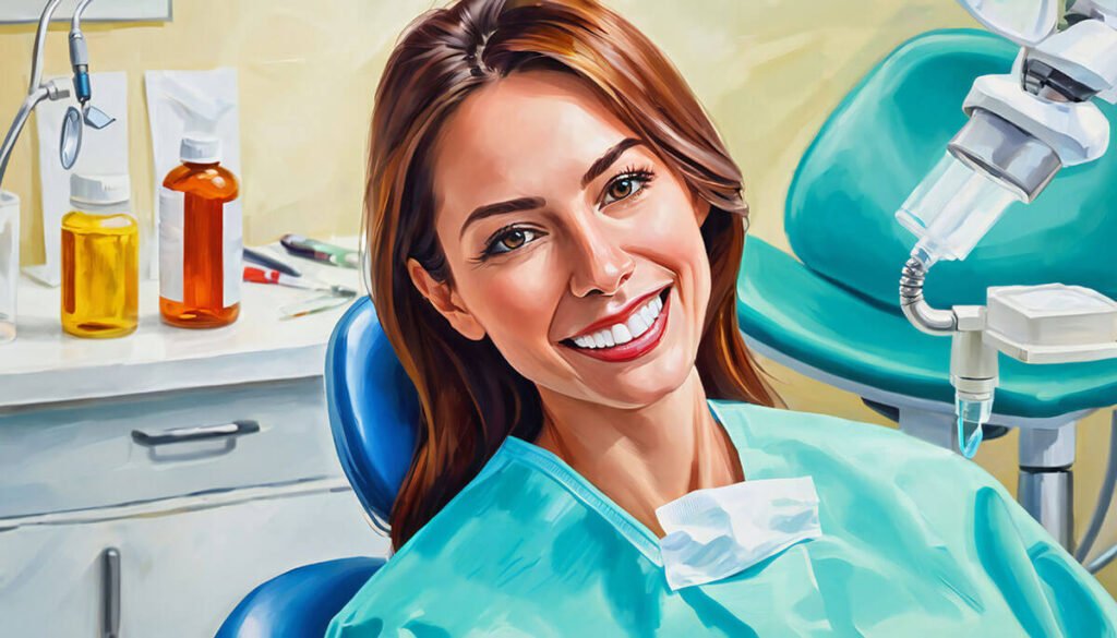 Dental patient dentist visit female woman smile