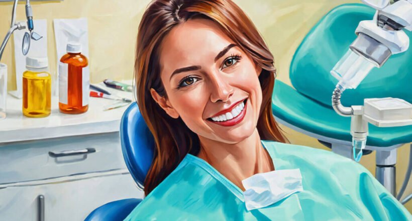 Dental patient dentist visit female woman smile